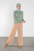 Tesettür giyim YEŞİL FİTİLLİ KAZAK 9426 