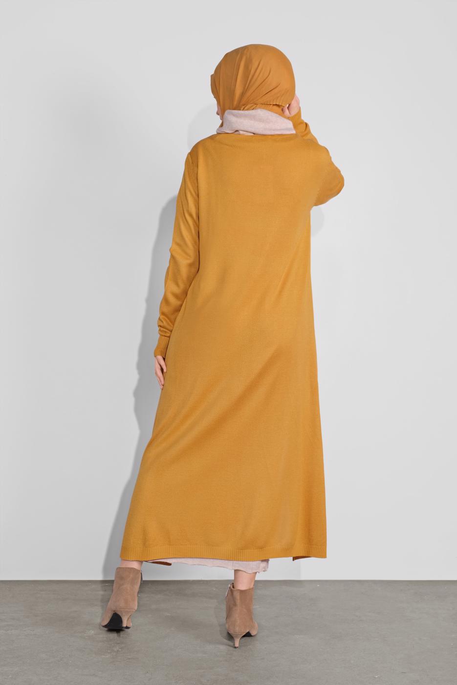 Tesettür giyim TURUNCU TRİKO HIRKA 15441-1 