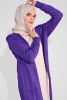Hijab clothing PURPLE KNIT CARDIGAN 15441-1 