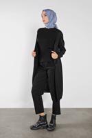 Tesettür giyim SİYAH CEPLİ TRİKO HIRKA 15441