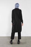 Tesettür giyim SİYAH CEPLİ TRİKO HIRKA 15441