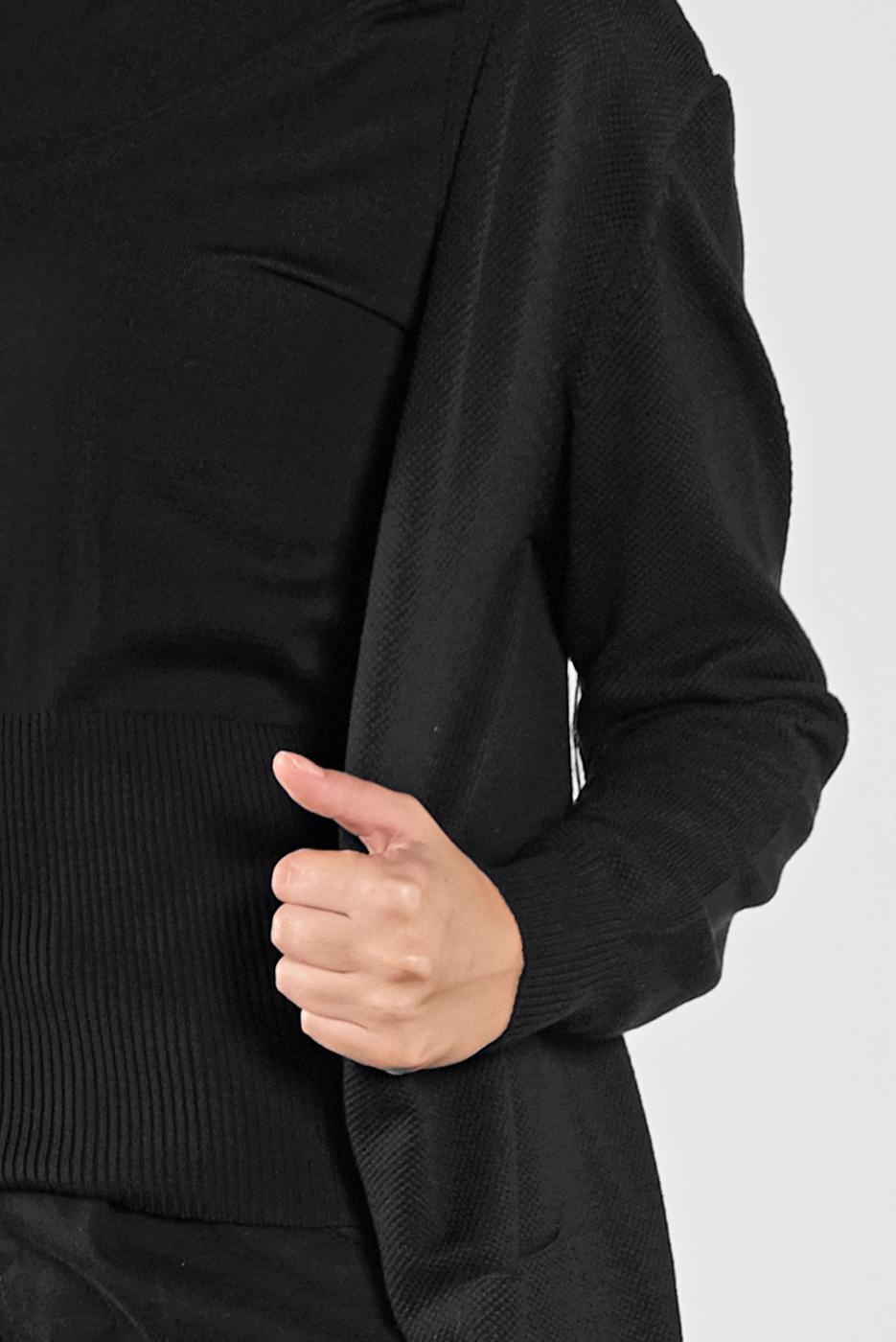 Tesettür giyim SİYAH CEPLİ TRİKO HIRKA 15441