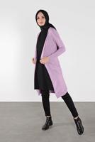 Tesettür giyim MOR CEPLİ TRİKO HIRKA 15441