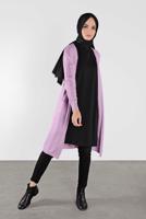 Tesettür giyim MOR CEPLİ TRİKO HIRKA 15441