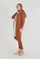 Tesettür giyim KAHVE CEPLİ TRİKO HIRKA 15441