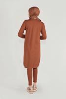 Tesettür giyim KAHVE CEPLİ TRİKO HIRKA 15441