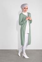 Tesettür giyim YEŞİL CEPLİ TRİKO HIRKA 15441