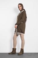 Tesettür giyim KAHVE  ALVİNA SİMLİ CEPLİ TRİKO CEKET 40281