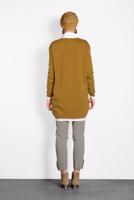 Tesettür giyim TURUNCU  ALVİNA SİMLİ CEPLİ TRİKO CEKET 40281