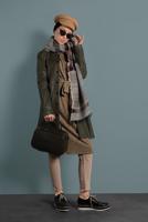 Tesettür giyim HAKİ ALVİNA BİSİKLET YAKA DERİ CEKET 40375