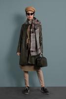 Tesettür giyim HAKİ ALVİNA BİSİKLET YAKA DERİ CEKET 40375