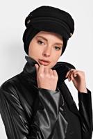 Tesettür giyim SİYAH ALVİNA KEMERLİ DERİ CEKET 40395	