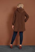 Tesettür giyim TURUNCU ALVİNA KAPÜŞONLU CEP DETAYLI CEKET 40411 