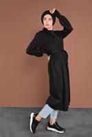 Tesettür giyim SİYAH KOLLARI ÖRGÜ TRİKO HIRKA 42441 