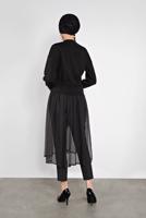 Tesettür giyim SİYAH TÜLLÜ FERMUARLI CEKET 59341