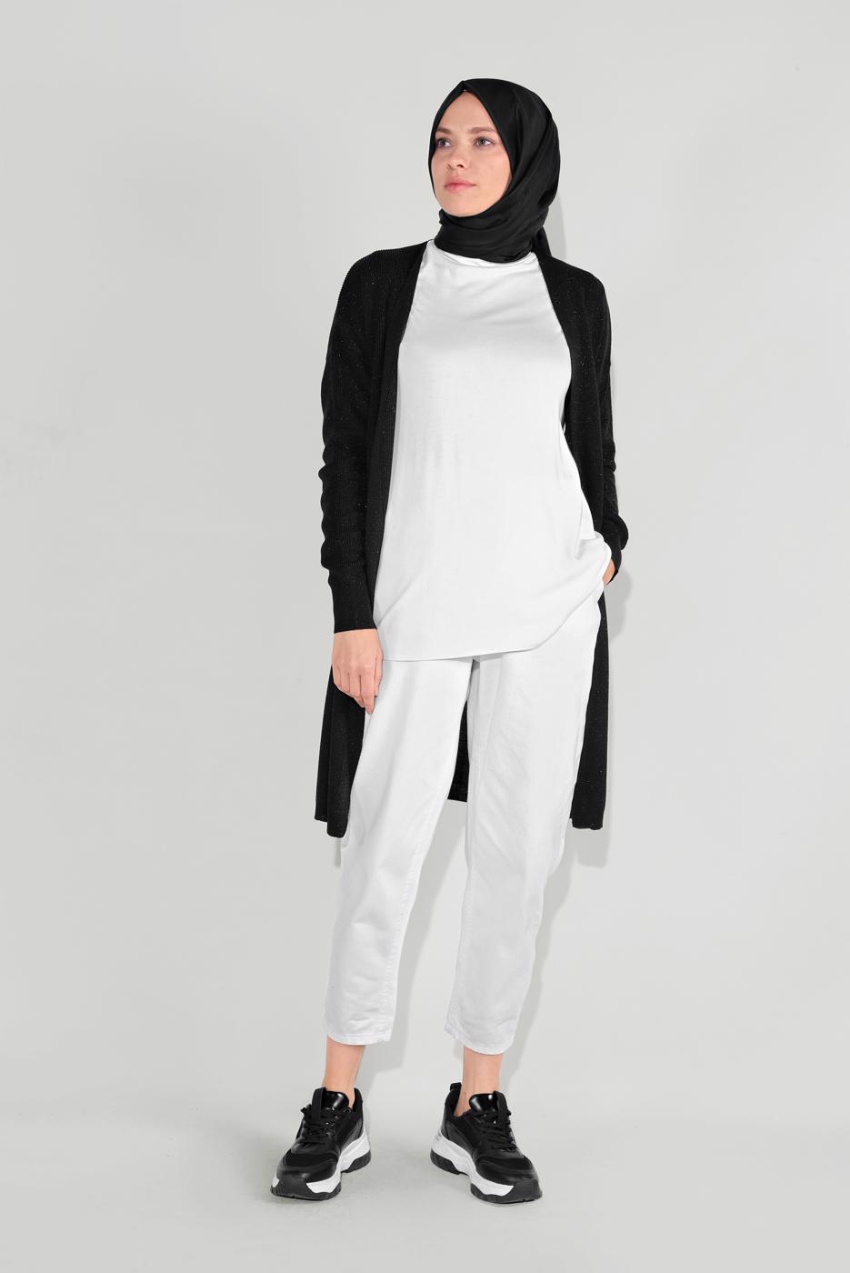 Hijab clothing BLACK KNIT CARDIGAN 64441