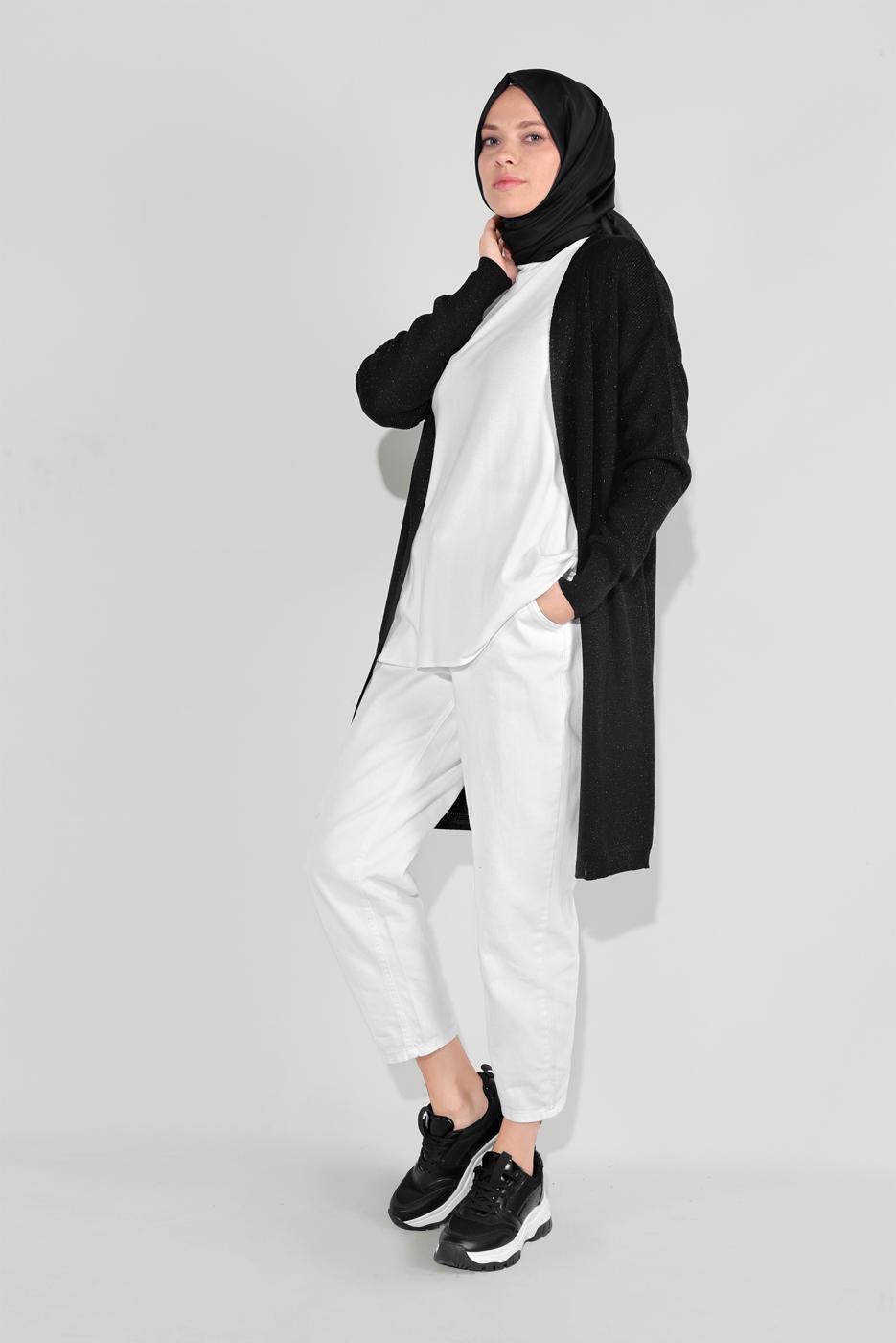 Hijab clothing BLACK KNIT CARDIGAN 64441