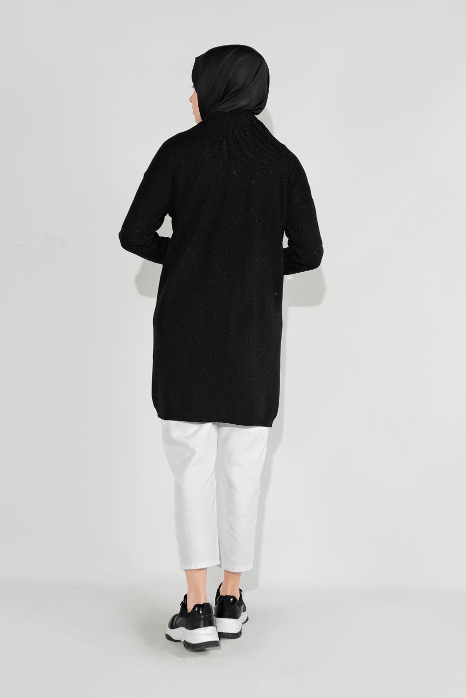 Hijab clothing BLACK KNIT CARDIGAN 64441