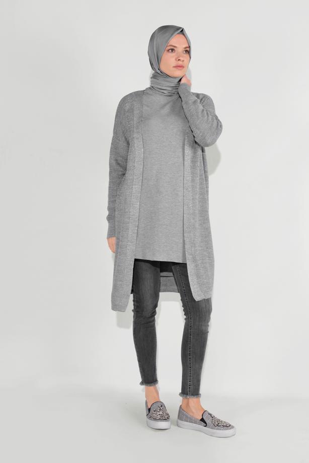 Hijab clothing  KNIT CARDIGAN 64441 - TRENDTESETTÜR