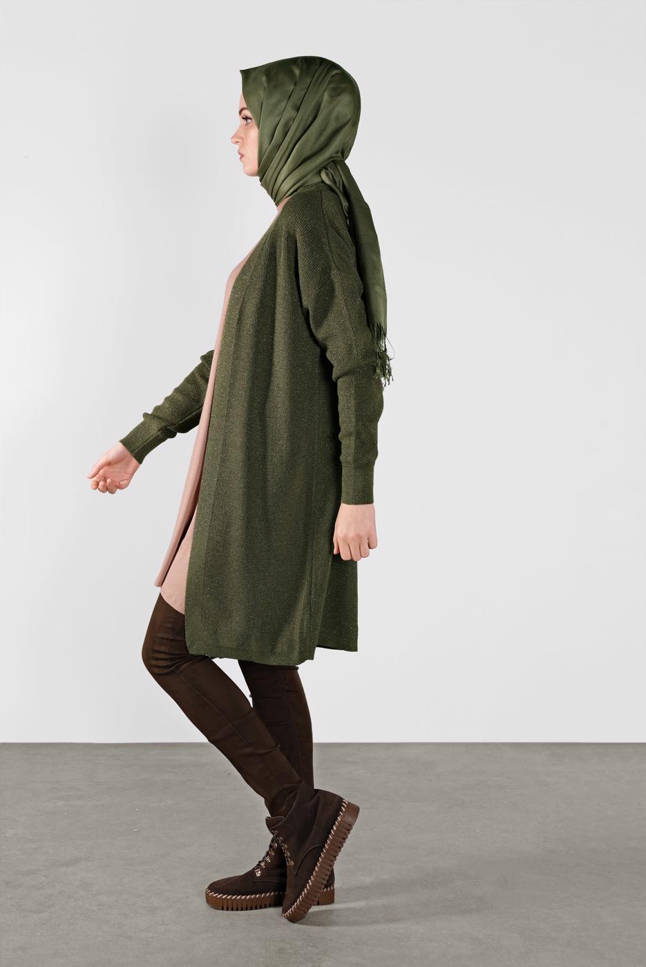 Hijab clothing KHAKI KNIT CARDIGAN 64441