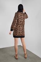 Hijab clothing BROWN ZIPPED ANIMAL PRINT JACKET 0346 