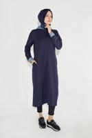 Tesettür giyim LACİVERT FERMUARLI KAPÜŞONLU CEKET 0729