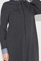 Vêtements hijab GRIS VESTE ZIPPÉ À CAPUCHE 0729