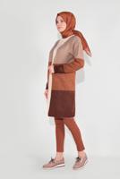 Tesettür giyim KAHVE RENKLİ TRİKO HIRKA 0817 