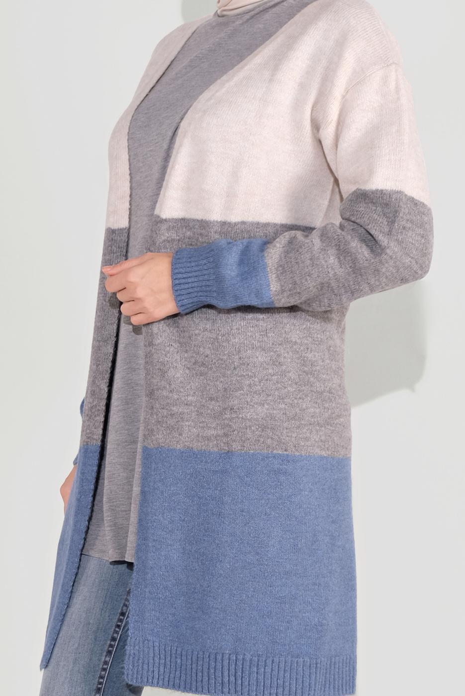 Tesettür giyim LACİVERT RENKLİ TRİKO HIRKA 0817 