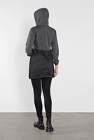 Hijab clothing GREY HOODE FISHNET JACKET 1302