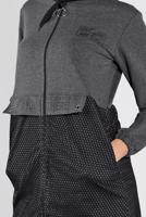 Hijab clothing GREY HOODE FISHNET JACKET 1302
