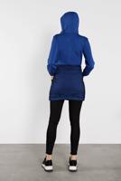 Hijab clothing NAVY BLUE HOODE FISHNET JACKET 1302