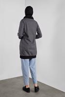 Tesettür giyim GRİ ARMALI FERMUARLI CEKET 1646 