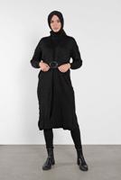 Tesettür giyim SİYAH TRİKO HIRKA 3202 