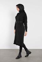 Tesettür giyim SİYAH TRİKO HIRKA 3202 