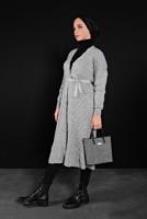 Tesettür giyim GRİ TRİKO HIRKA 3202 