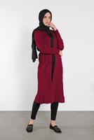 Tesettür giyim BORDO TRİKO HIRKA 3202 
