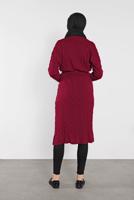 Tesettür giyim BORDO TRİKO HIRKA 3202 