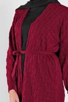 Tesettür giyim BORDO TRİKO HIRKA 3202 