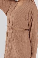 Tesettür giyim KAHVE TRİKO HIRKA 3202 