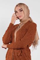Tesettür giyim TABA TRİKO HIRKA 3202 