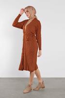 Tesettür giyim TABA TRİKO HIRKA 3202 