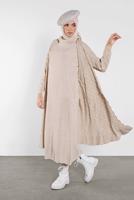 Hijab clothing BEIGE KNIT CARDIGAN 3202 