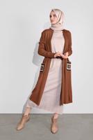 Hijab clothing TABA BUTTONED RIBBED TRICOT CARDIGAN 3522