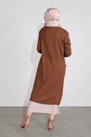 Hijab clothing TABA BUTTONED RIBBED TRICOT CARDIGAN 3522