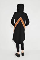 Tesettür giyim SİYAH FERMUARLI KAPÜŞONLU SPOR CEKET 5829