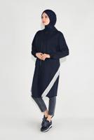 Tesettür giyim LACİVERT FERMUARLI KAPÜŞONLU SPOR CEKET 5829
