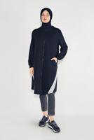 Tesettür giyim LACİVERT FERMUARLI KAPÜŞONLU SPOR CEKET 5829