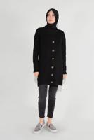 Vêtements hijab NOIR CARDIGAN À NERVURES À TRICOTÉ 6717