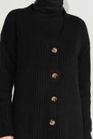 Vêtements hijab NOIR CARDIGAN À NERVURES À TRICOTÉ 6717